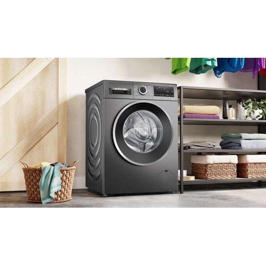 Bosch WGG244ZCGB 9.0kg Washing Machine with 1351 rpm - Graphite - Washing machine in utility room shot